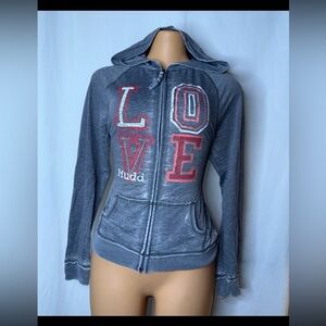 Mudd Gray Hoodie with Red Accents